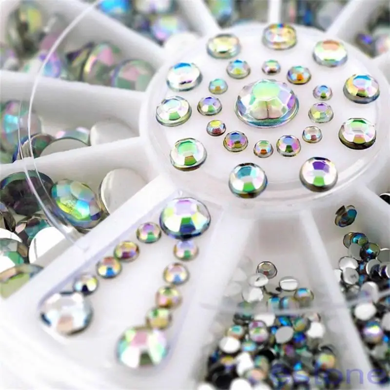 

DIY Nail Art Tips Crystal Glitter Rhinestone 3D Nail Art Decoration white AB Color Acrylic Diamond Drill
