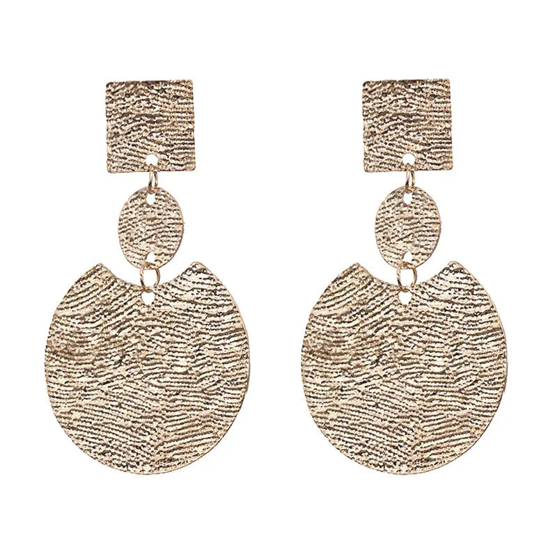 2019 тренд простые геометрические металлические Висячие серьги для женщин