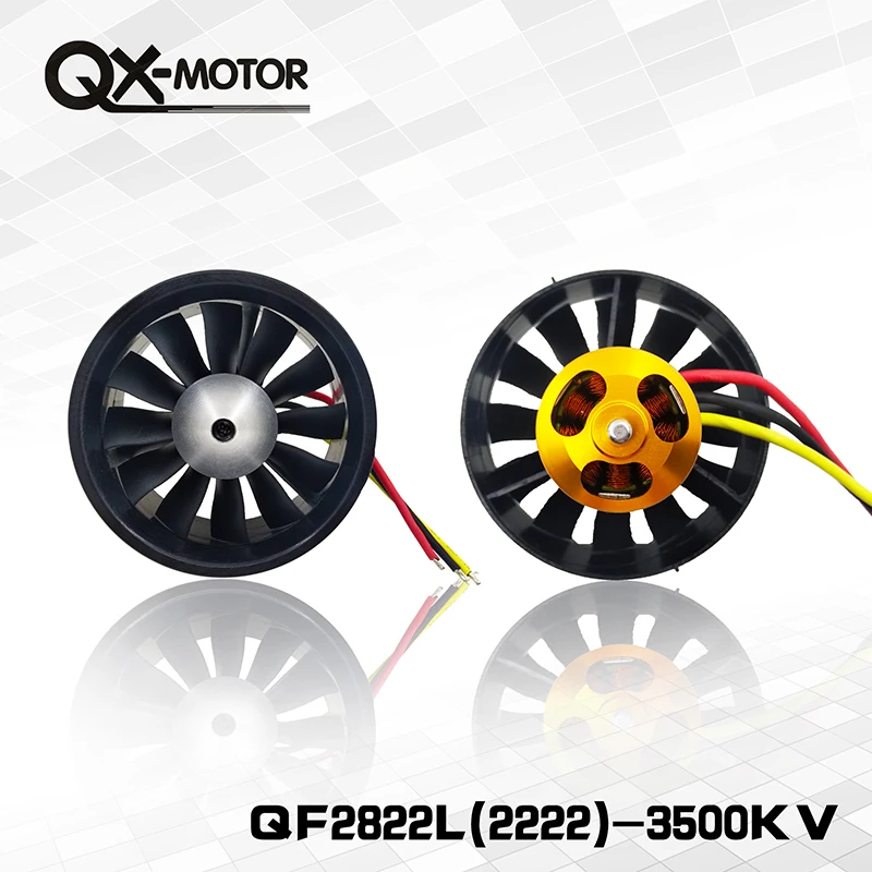 

QX-MOTOR Brand New DIY Drone 64mm EDF Set 2822 3500KV Motor with 12 Blades Duct Fan for RC Airplane Parts Wholesale