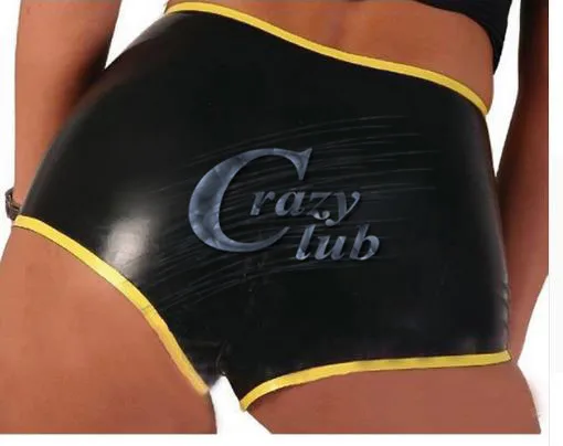 Latex Boyshort Women SEXY Underwear With Trims High Waist Fetish Under Pants Shorts Erotic Sexy Lingerie Teddy | Тематическая
