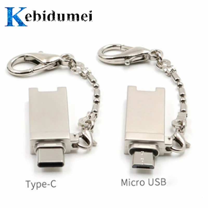 Kebidumei брелок Type C Micro USB OTG кардридер Мини карманный адаптер для карт памяти с