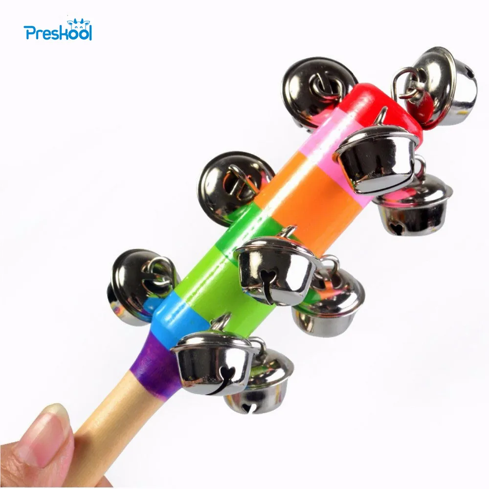 

Детские игрушки Монтессори, деревянные погремушки, штанга, звонок, музыка, обучение, Дошкольная тренировка