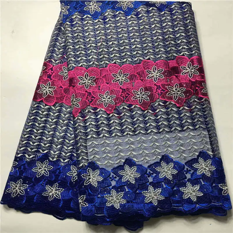 Новая мода нигерийские Свадебные ASO ebi стилей Нигерия сетки Кружево синий