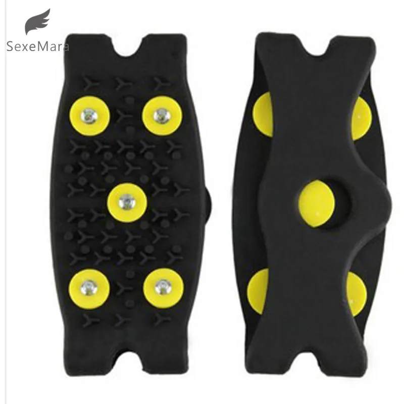 

SexeMara Snow Ice Climbing Anti Slip Spikes Grips Crampon Cleats 5-Stud Shoes Cover
