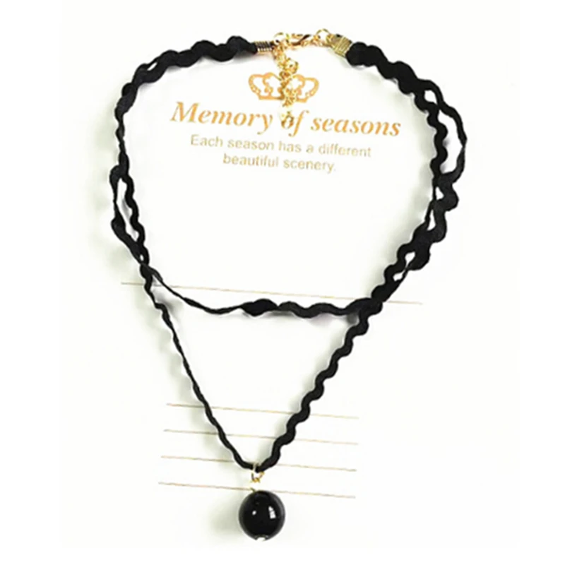 2019 Горячая Мода Макси Torques черная волнистая лента имитация жемчужные подвески