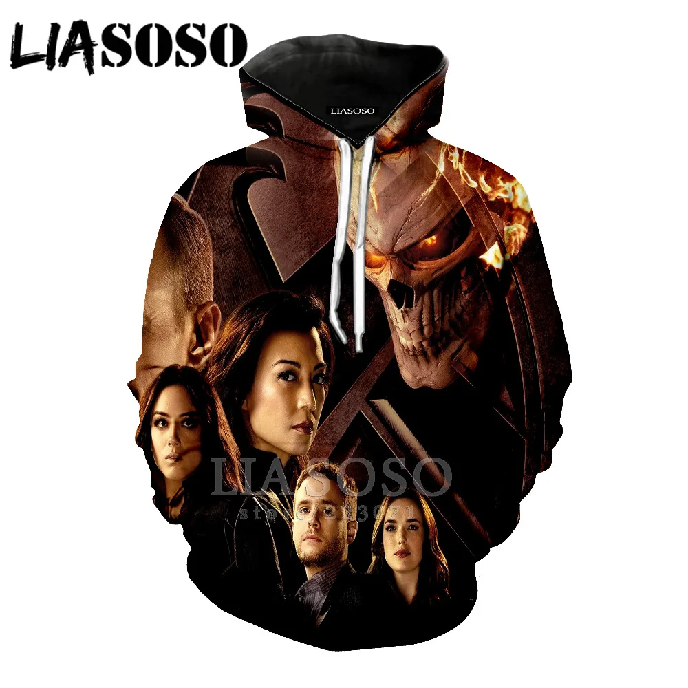 LIASOSO Marvel's agers of s.h.i.e.l D толстовки с 3D принтом trasпорто Капитан Америка маника