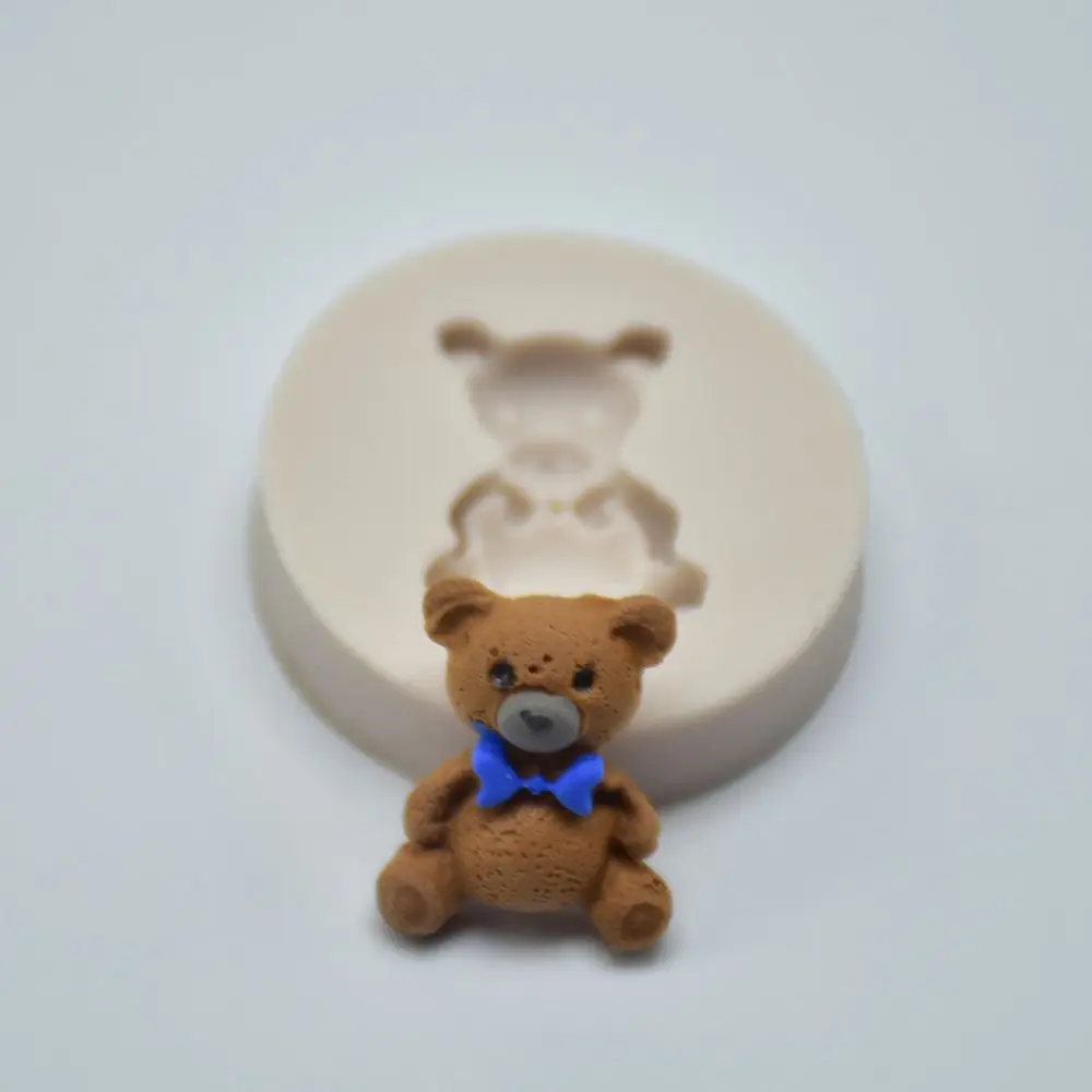 Сахарные Мини силиконовая форма Медведь Fondant (сахарная) пресс-форма для тортов