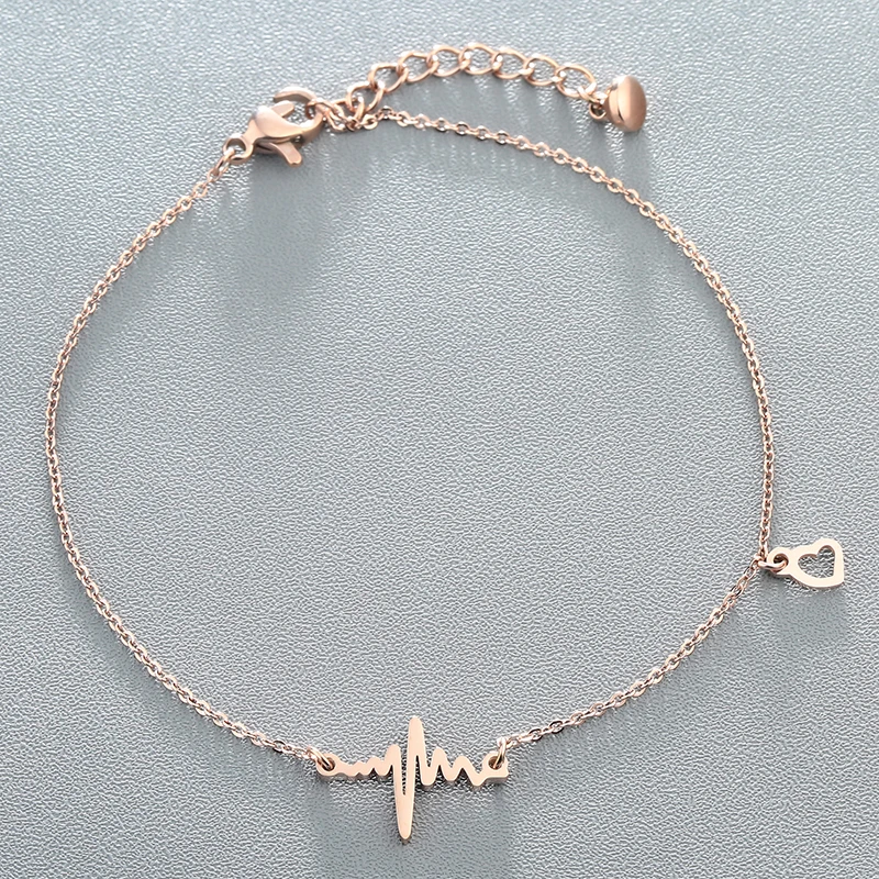 Сердце Подвески Браслеты из нержавеющей стали для 2017 женская обувь девочек