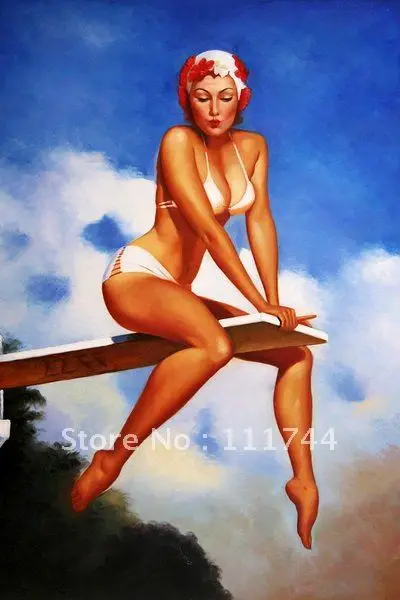 

Naked oil painting modern art Pinup Girl 100% hand Painted oil painting on canvas High quality free shipping