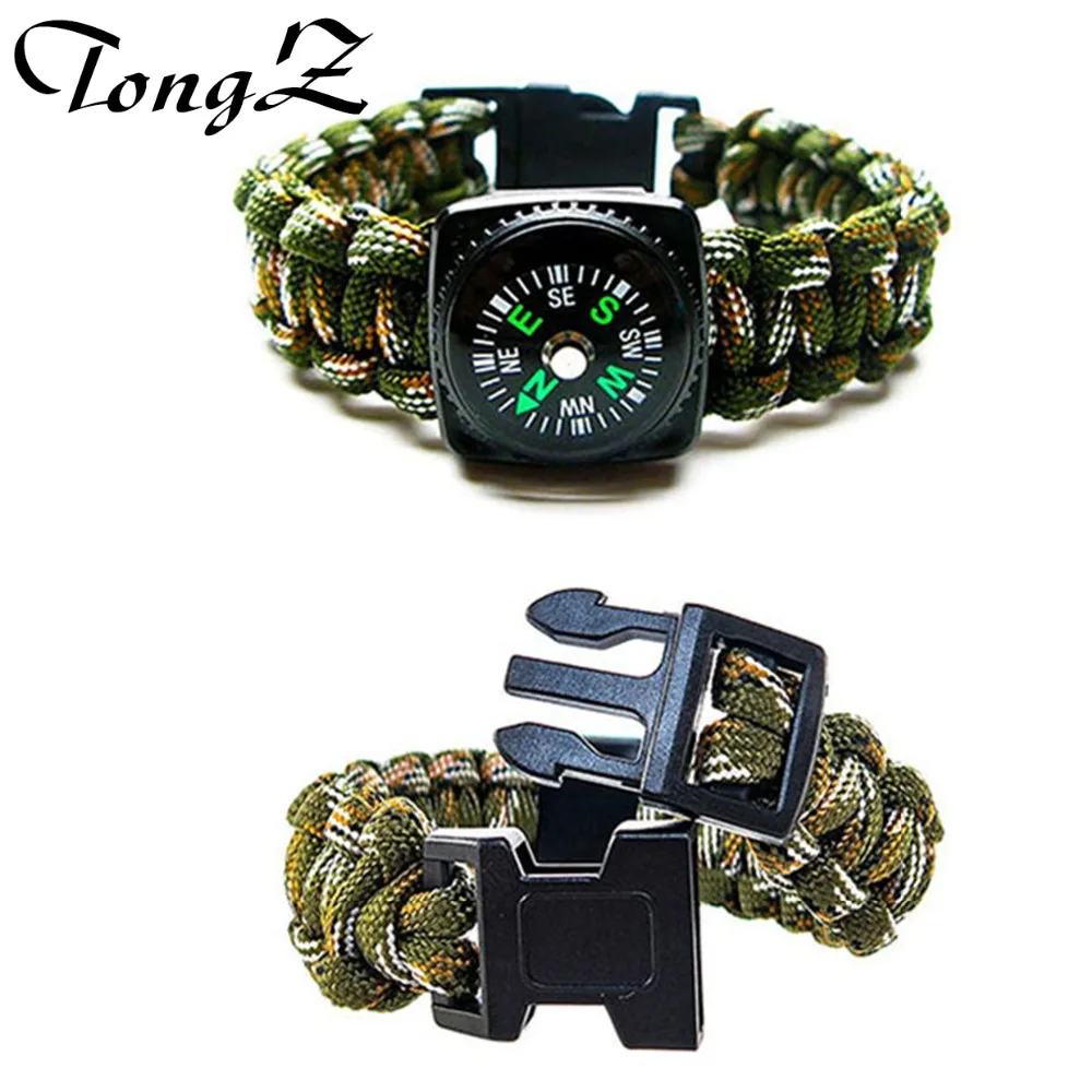 CamouflageMulti Функция аварийного выживания браслет для мужчин женщин открытый