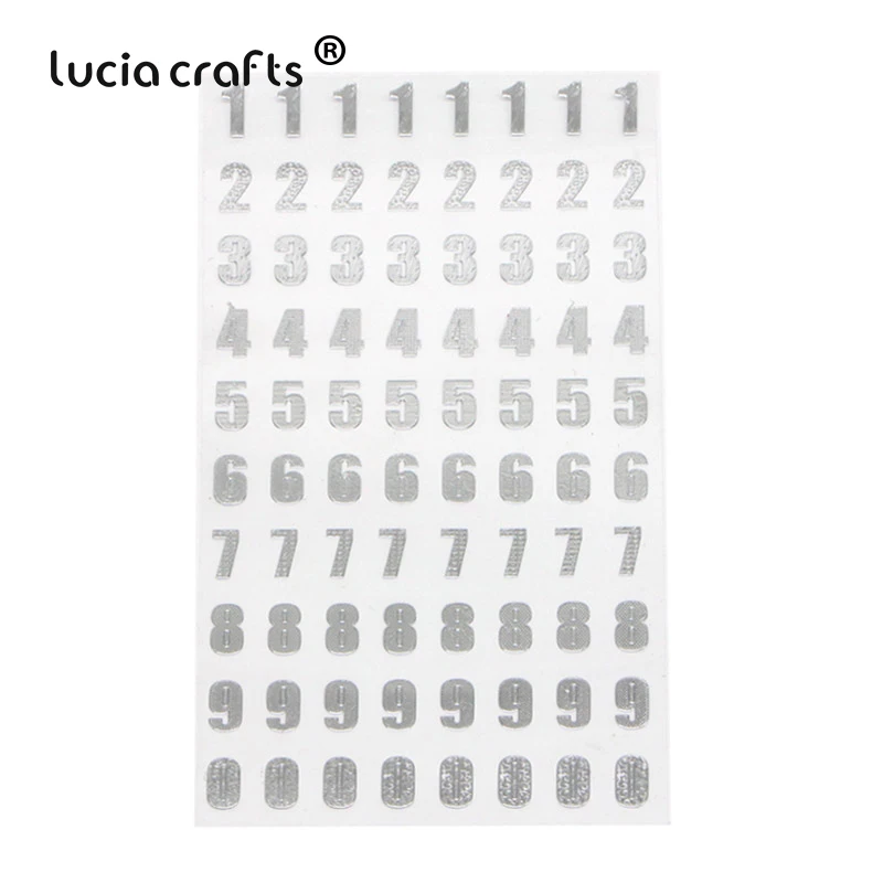 Lucia crafts 3 листа/лот 21,5*10 см серебро/золото цифровые буквы цифры Декоративные наклейки для скрапбукинга DIY ремесла I0402