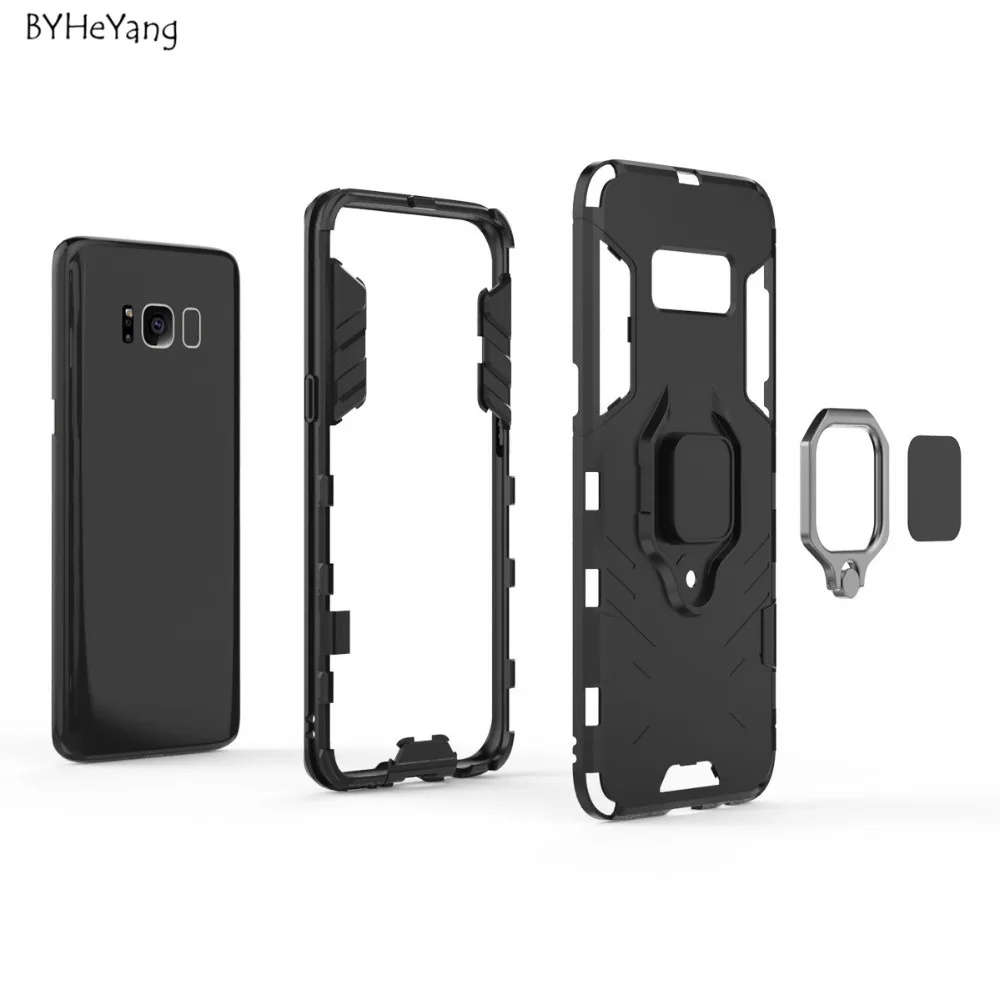 For Samsung Galaxy S8 Case Capa Cover Car Holder Magnetic Suction Ring Bracket Armor for Fundas | Мобильные телефоны и