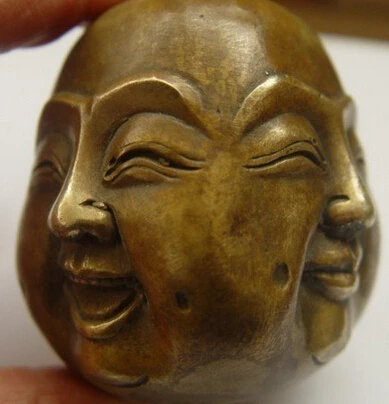 

Fast shipping Collect four face Buddha bronze statue