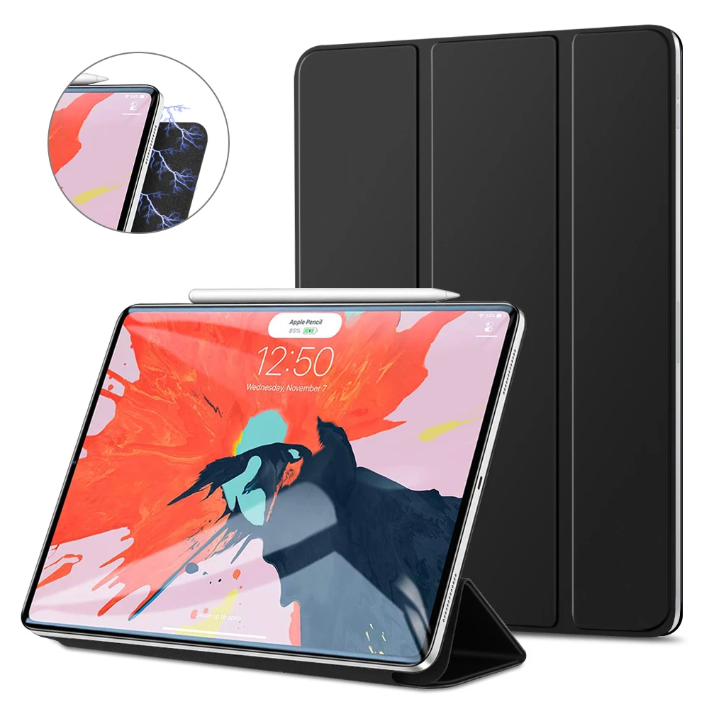 GOOJODOQ для iPad Pro 11 чехол Pro 12,9 Магнитный чехол Funda Поддержка беспроводной зарядки для Apple Pencil из искусственной кожи умный чехол