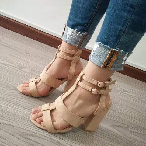 Women Sandals Summer New Hot Female Fish Mouth Exposed Toe High-Heeled Romanesque Ladies Shoes | Обувь