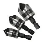 Набор сверл для зенковки с 5 канавками, высокотехнологичные конические биты с шестигранным хвостовиком 90 градусов для снятия фаски по дереву и металлу, 3 шт., 12 мм16 мм19 мм