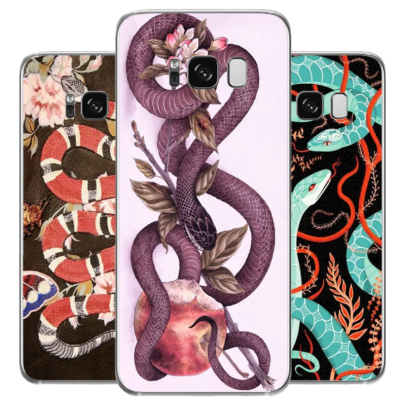 N437 Мягкий силиконовый чехол из ТПУ со змеей для Samsung Galaxy S5 S6 S7 S8 S9 S10 5G S10E Lite Edge Plus |