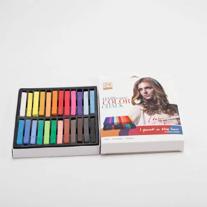 Хит продаж 24 цвета модные мелки для волос нетоксичный мягкий пастельный набор
