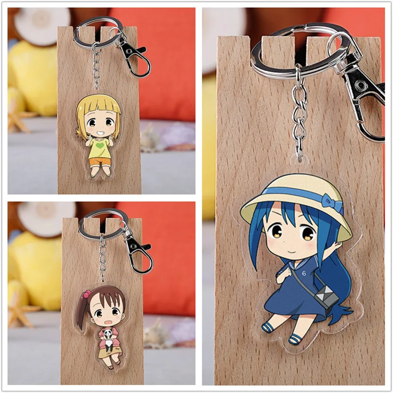 

10 pcs/lot Anime Mitsuboshi Colors Acrylic Keychain Toy Bag Pendant Double sided Key Ring Gifts