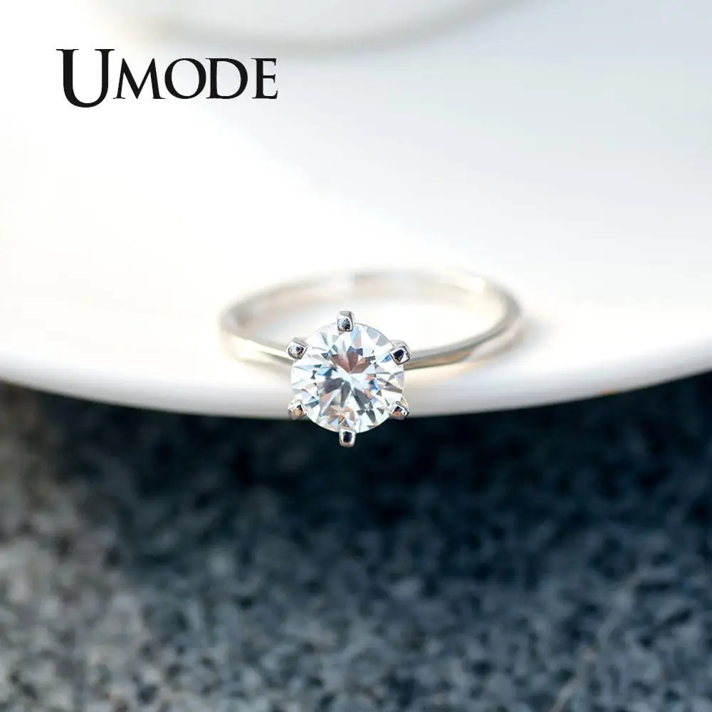 UMODE 1ct циркониевые винтажные обручальные кольца для женщин, дамские кольца, роскошные брендовые модные ювелирные изделия JR0012C