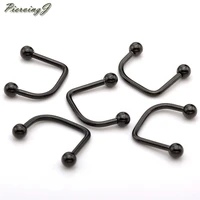 piercingj 10pcsfashion lippy loop lip monroe labret ring body piercing jewelry black color nose ring hoop nose for girl men body