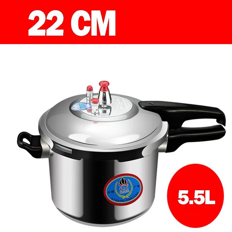 Pressure cooker explosion-proof Stainless steel soup pot kitchen cookware cooking gas induction household commercial saucepan - Цвет: 5.5L Gas induction