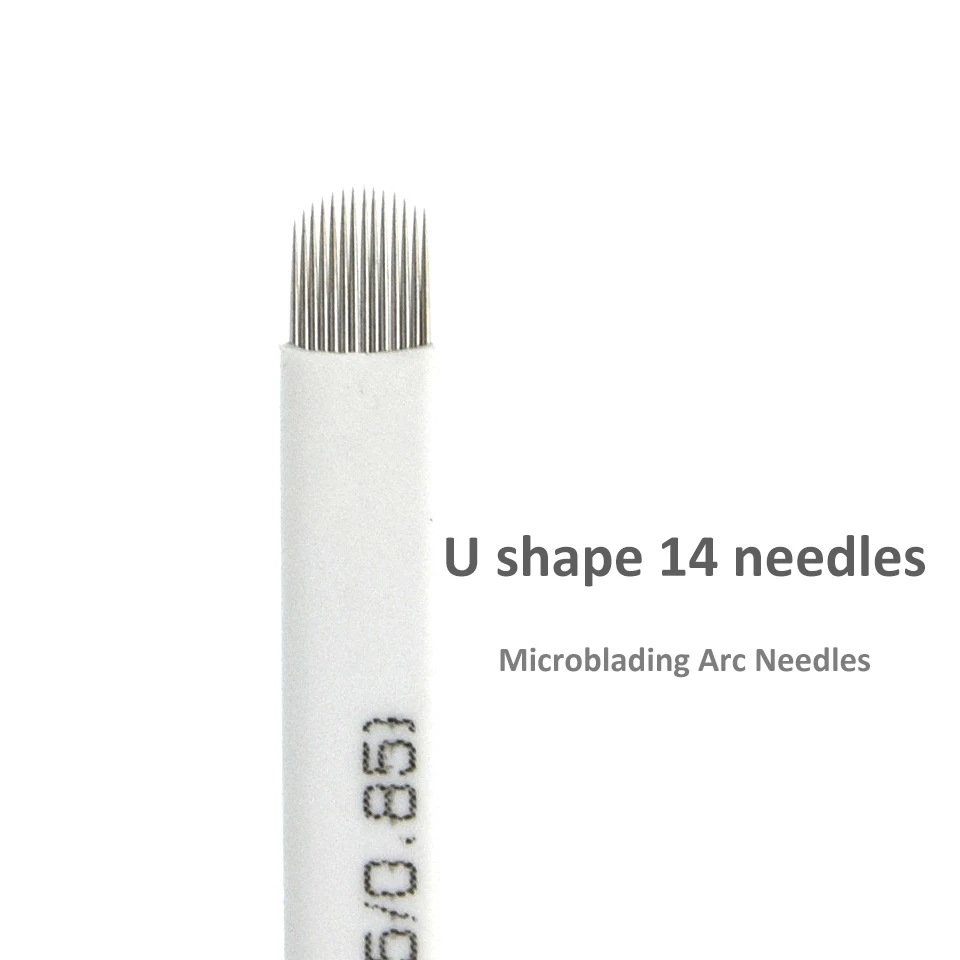 100 шт. 14 контактов игла U-образной формы для татуажа бровей превосходные