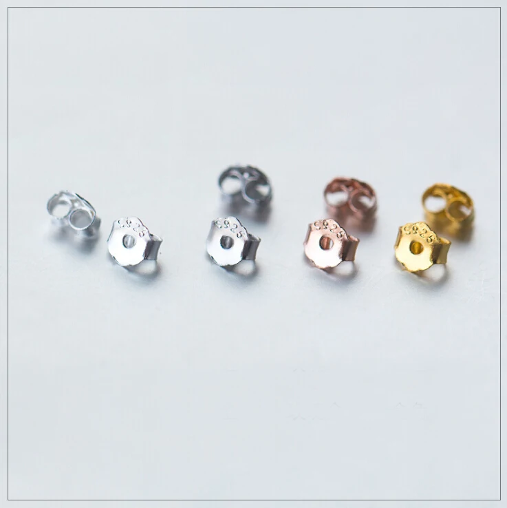 S92 Solid Sterling SIL Butterfly Clutches Post Earring Backs Earnuts Stoppers DIY A2763 | Украшения и аксессуары