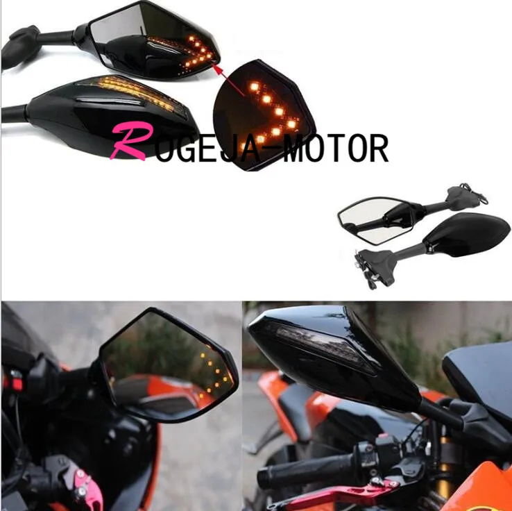 Мотоцикл светодиодный сигнал поворота заднего вида черное зеркало для Honda CBR600