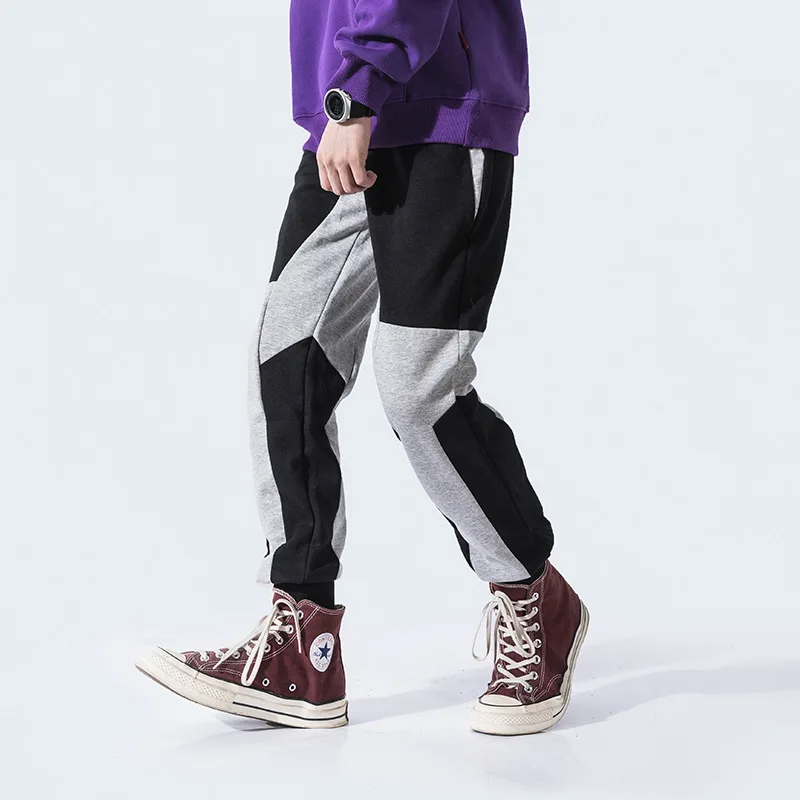 

Mens Sweatpants Drawstring 2019 autumn Track Pants Color Block Patchwork Joggers Pant Sports Hip Hop Trousers Long Slacks GM153