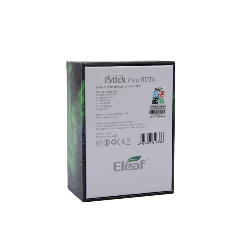 100% Оригинальные Eleaf istick Pico RDTA комплект 75 Вт поле MOD 2300 мАч встроенный Батарея с 4 2