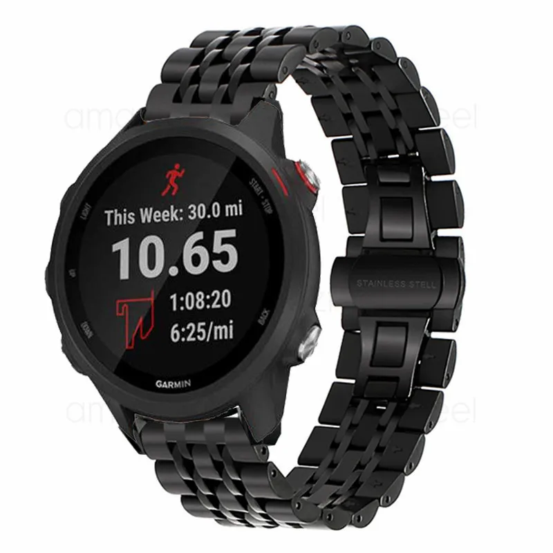 Ремешок для часов Garmin Forerunner 245 металлический ремешок из нержавеющей стали Garmin vivoactive 3 Forerunner 645 245 м браслет 20 мм