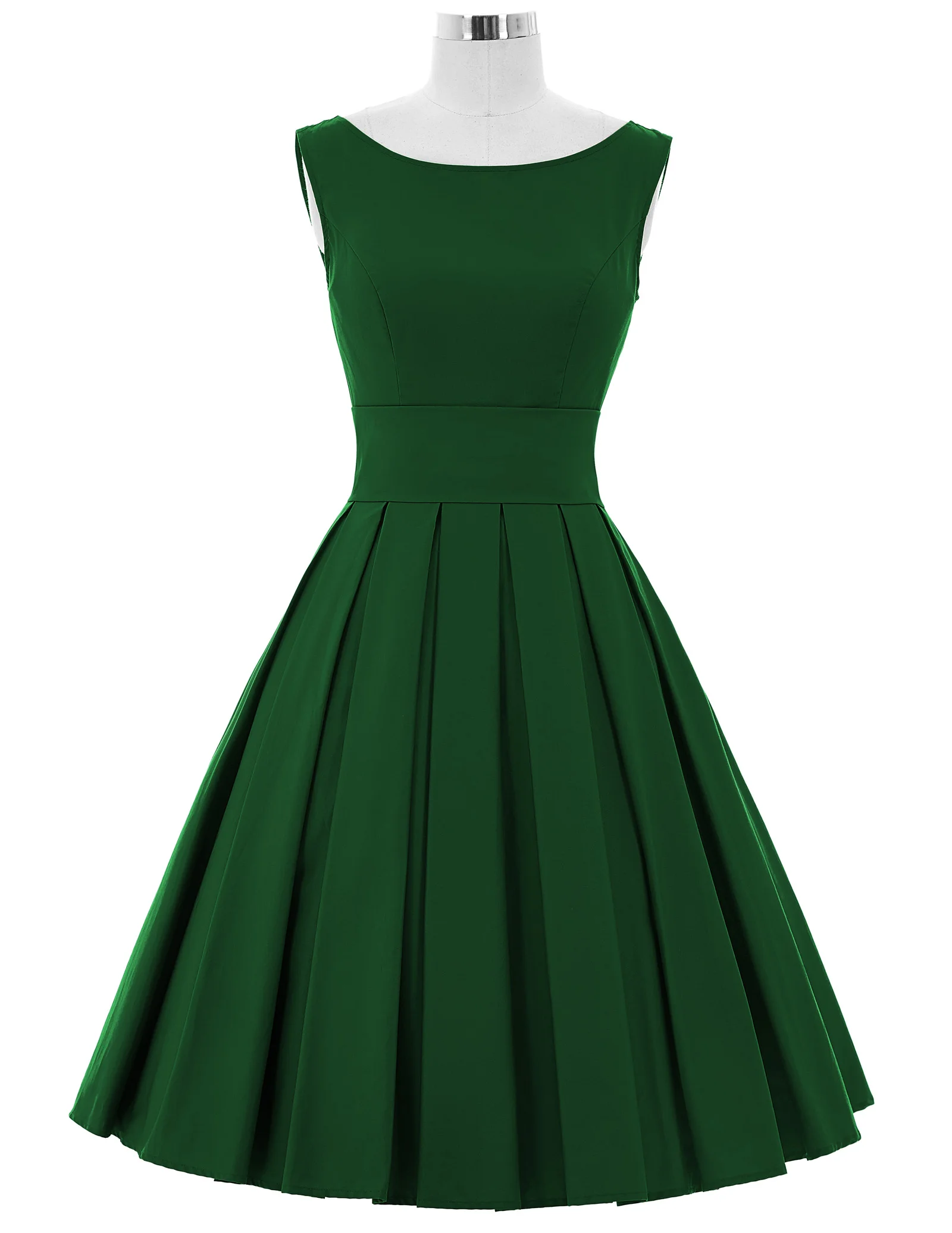 Belle Poque винтажные платья 50s 60s женское летнее платье элегантная зеленая Туника без рукавов рокабилли Ретро женские вечерние платья