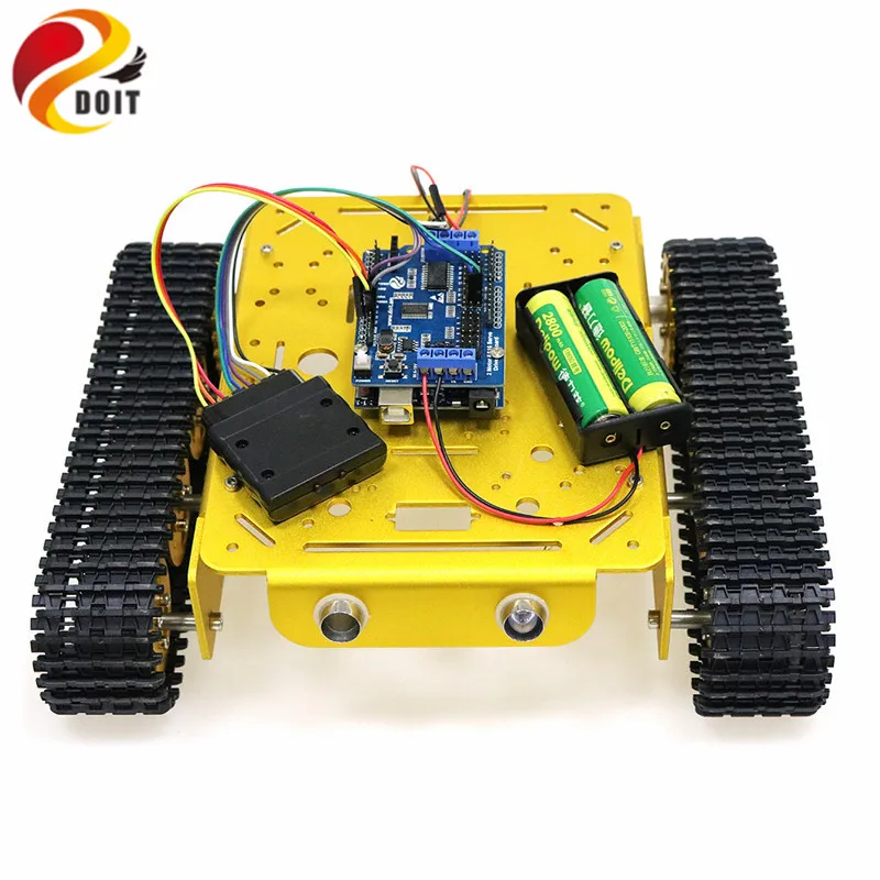 PS2 контроллер джойстика умный робот танк шасси с двойным двигателем 9 В