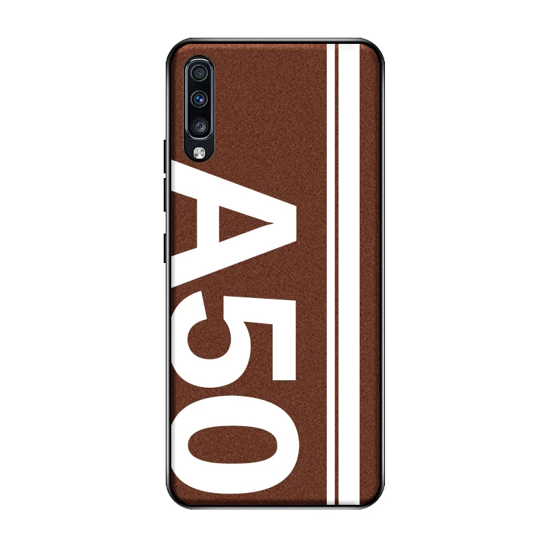 Чехол для samsung Galaxy A50, блестящий кожаный силиконовый мягкий защитный чехол для samsung A30 A50 A70, противоударный чехол - Цвет: A50 - Brown