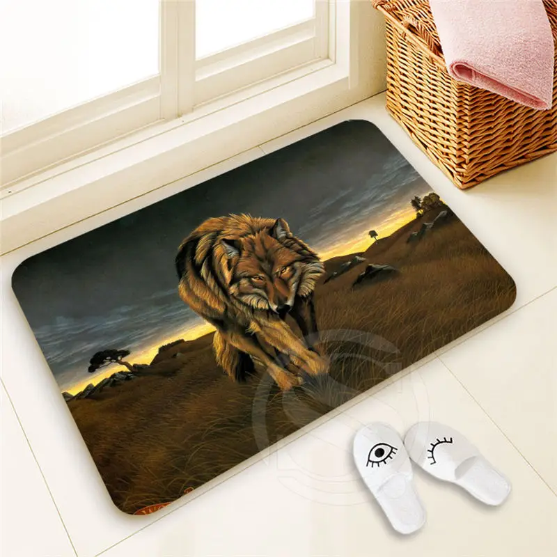 H-P739 Custom WOLF Doormat Home Decor 100% Polyester Pattern Door mat Floor Mat foot pad SQ00722-@H0739 | Дом и сад