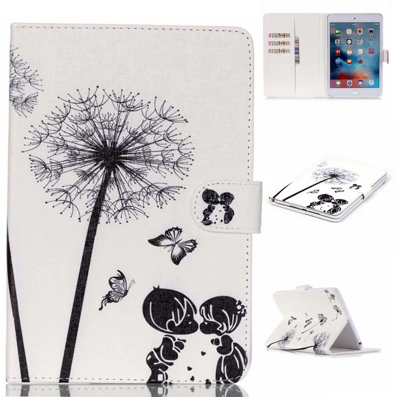 Ультратонкий чехол книжка из искусственной кожи с изображением бабочек и цветов