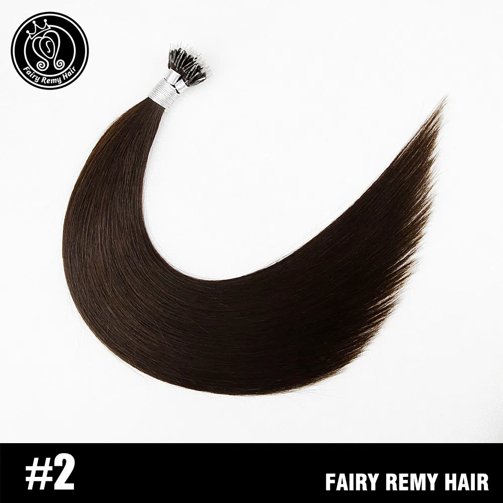 #2 Фея remy волосы 0,8 г/локон 18 дюймов Remy микро бусины человеческие волосы для наращивания Европейский темно-коричневый блонд пианино нано-Кольца для волос 50 шт - Цвет: #2