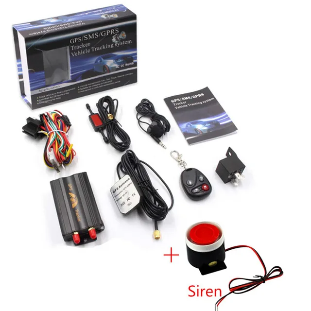 with box add siren Автомобильная система coban gps tk103b gsm gprs gps отслеживающий пульт дистанционного управления для автомобиля, грузовика, автомобиля, отрезания двигателя автомобиля, трекер, приложение для дома, gps отслеживание - Цвет: with box add siren