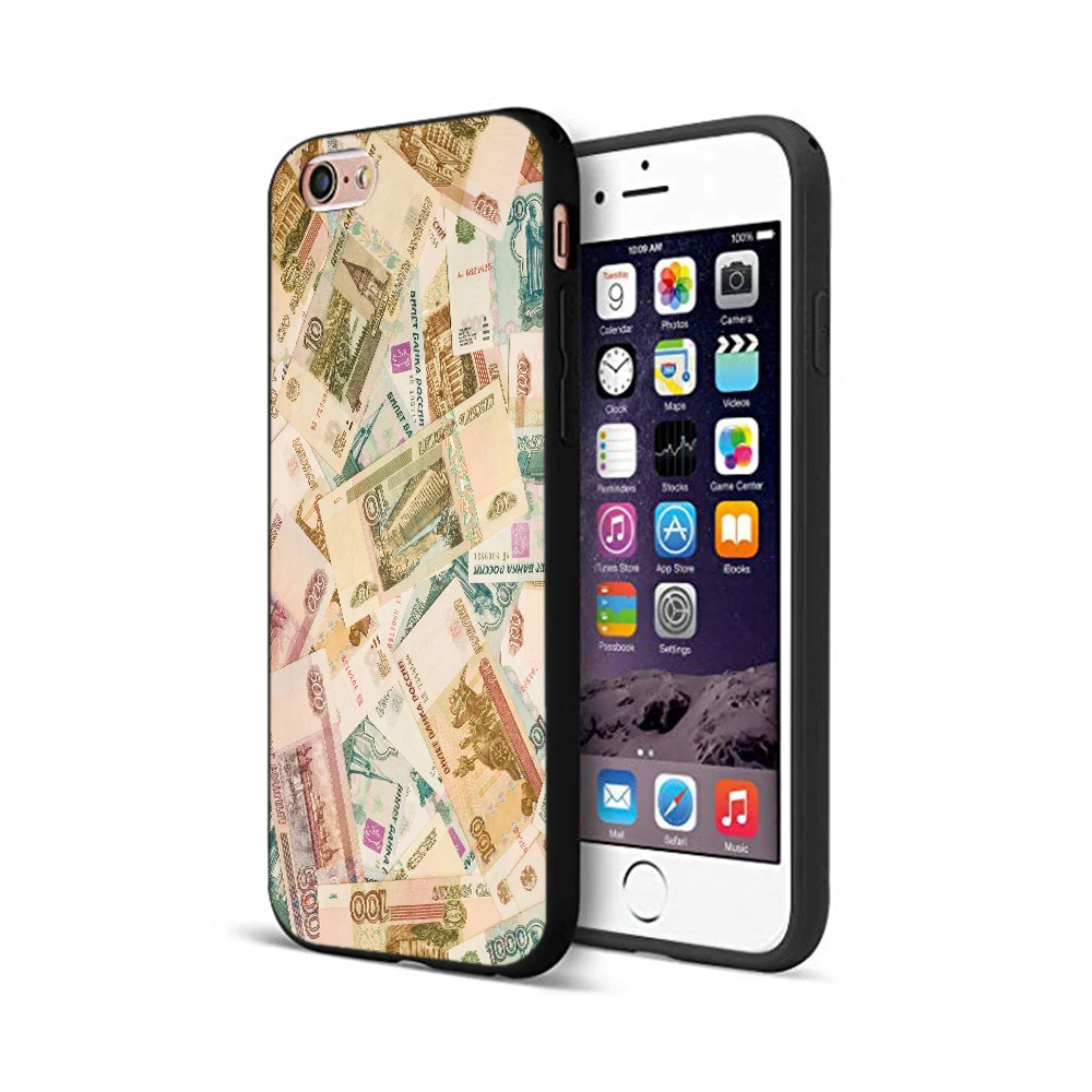 Черный чехол из ТПУ для iphone 5 5s se 6 6s 7 8 plus x 10 силиконовый XR XS 11 pro MAX с денежными