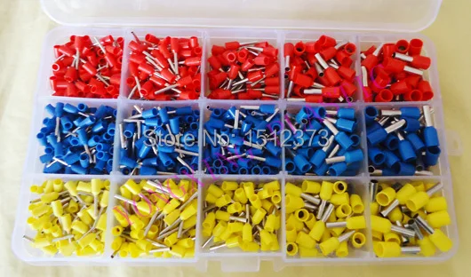 

1035pcs insulated cord end terminal kits wire ferrules E0508/E7510/E1008/E2508/E4009 combine