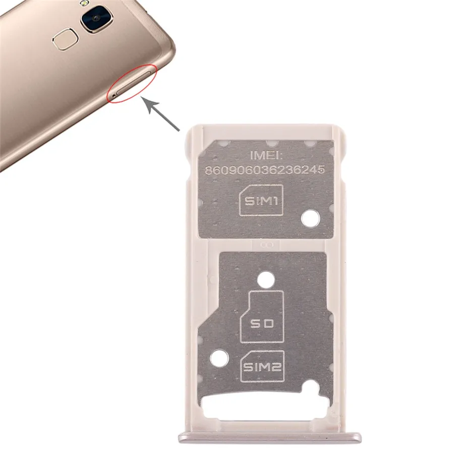 IPartsBuy лоток для sim-карт+ лоток для sim-карт/лоток для карт памяти Micro SD для huawei Honor 5c - Цвет: Золотой