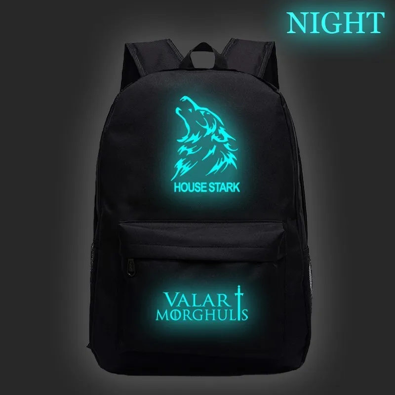 Black Night 2 Mochila Mujer, школьный рюкзак с изображением Игры престолов, аниме, Мужская школьная сумка, сумка для книг, Sac A Dos Valar Morghulis, для женщин, Tassen Plecak - Цвет: Black Night 2