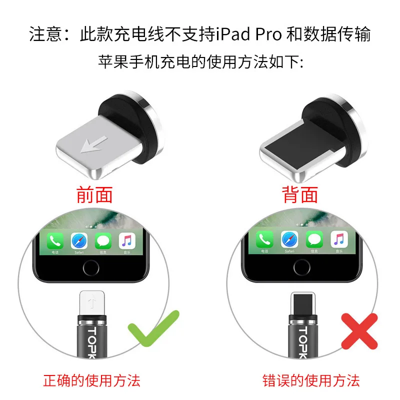 Магнитный локтевой кабель для IphoneX XR XS MAX Miceo Usb и c-тип слепой всасывающий