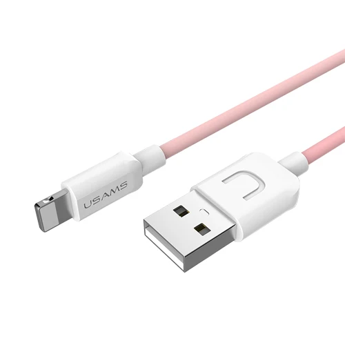 4 шт./партия Usb кабель для iPhone X, USAMS 2A кабель для быстрой зарядки для iPhone 8 Дата кабель светильник usb поддержка кабелей IOS 11 10 9 - Цвет: Розовый