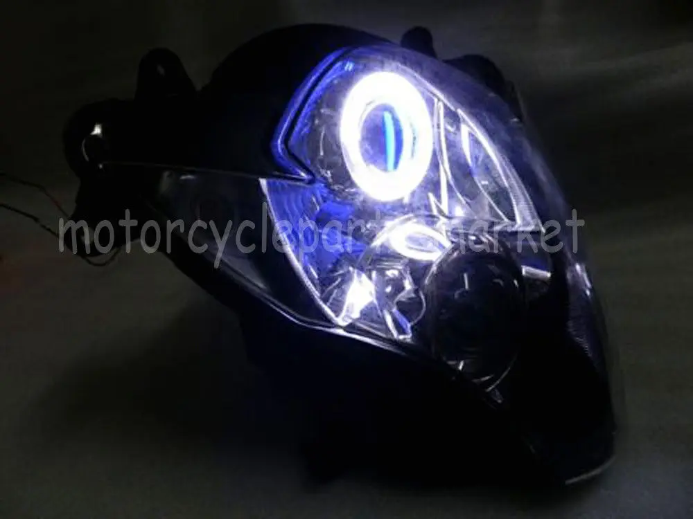 Мотоцикл синий Демон глаз белый Ангел HID фара в сборе для Suzuki GSXR 600 750 GSXR600 GSXR750 2006-2007