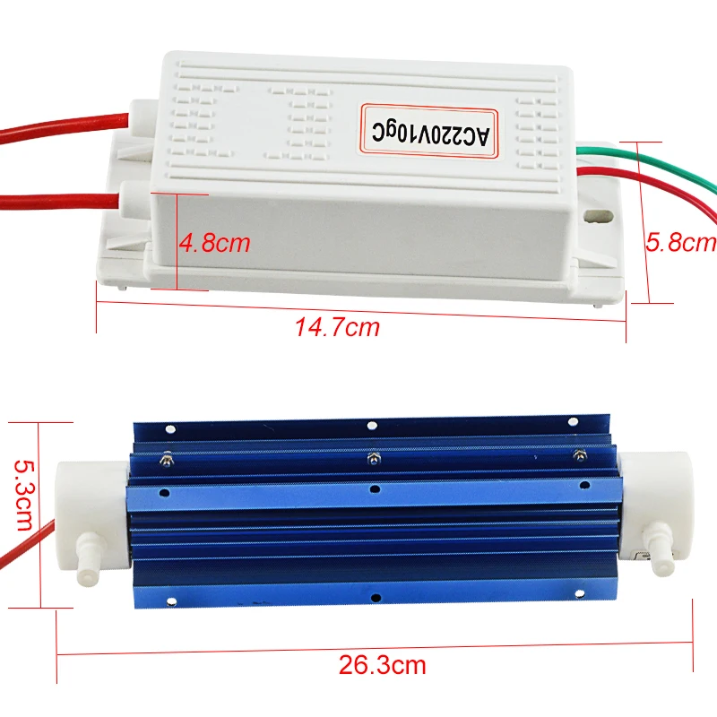 

ATWFS 10g Ozone Generator 220v Air Purifier Water Ozonizer Dust Air Cleaner Silica Tube Air Cooled Sterilization