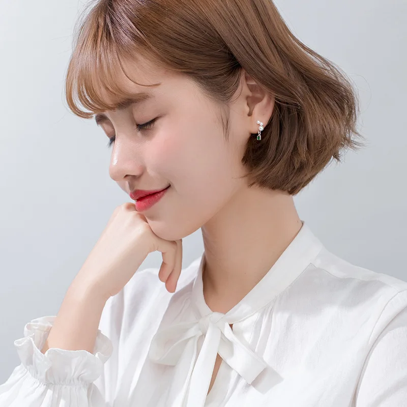 Женские серьги подвески из серебра 925 пробы с жемчугом|Серьги-подвески| |