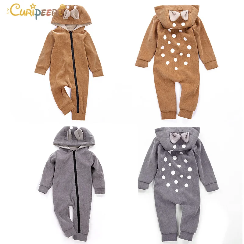 Весна-Осень 2019 детские комбинезоны с милым рисунком Детские джемперы для