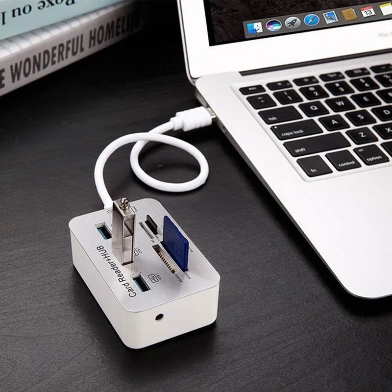 Сплиттер Многофункциональный кардридер USB 3 0 SD TF MS M2 для Apple MacBook Air PC Notebook lector de tarjeta